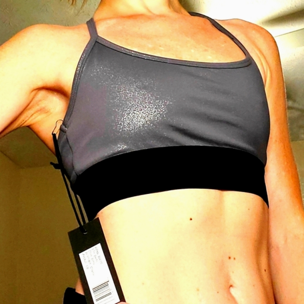 NOLI NWT Studio Bra-Carbon in Silver Sz S